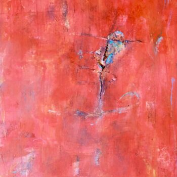 Pittura intitolato "Red Rose Land" da Serge Leroux, Opera d'arte originale, Acrilico