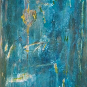 Painting titled "Blue Garden" by Serge Leroux, Original Artwork, Acrylic