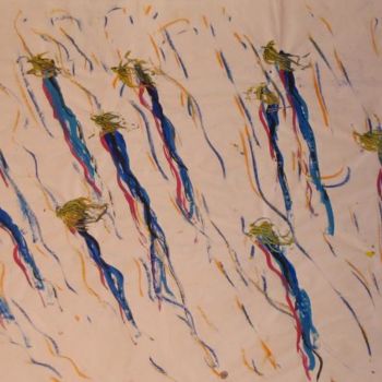 Painting titled "Algues bleues" by Sergentdelire, Original Artwork, Oil