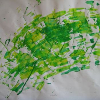Peinture intitulée "Couleur verte" par Sergentdelire, Œuvre d'art originale, Huile