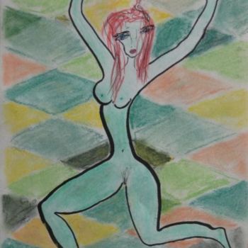 Pintura intitulada "Danse sur les carre…" por Sergentdelire, Obras de arte originais, Óleo
