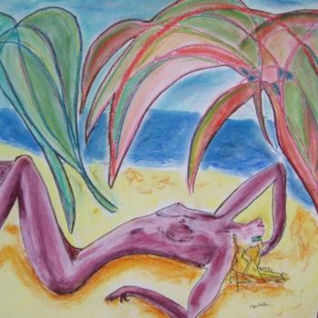 Painting titled "Paradisiaque" by Sergentdelire, Original Artwork, Oil