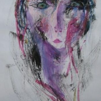 Peinture intitulée "Regard de femme" par Sergentdelire, Œuvre d'art originale, Huile