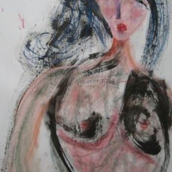 Pittura intitolato "Femme au visage all…" da Sergentdelire, Opera d'arte originale, Olio