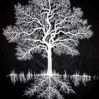 Картина под названием "Tree of pain" - Ayzex, Подлинное произведение искусства, Акрил