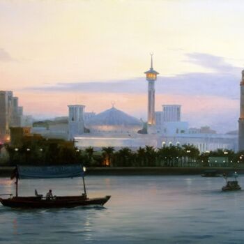 Картина под названием "Дорога в Бар-Дубай" - Сергей Бровкин, Подлинное произведение искусства, Масло