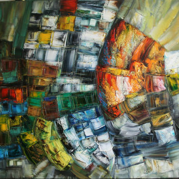 Painting titled "Yellow Tango" by Sergey Inkatov, Original Artwork, Oil