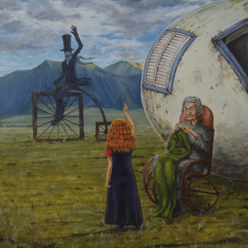 Painting titled "THE MEETING" by Sergey Kirillov, Original Artwork, Oil