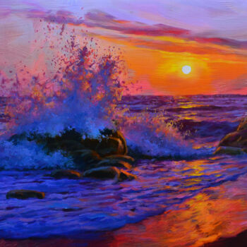 Картина под названием "Seascape" - Sergey Kolodyazhniy, Подлинное произведение искусства, Масло