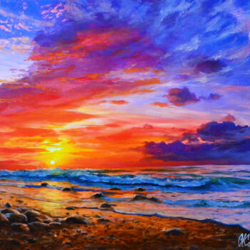 Картина под названием "Seascape (ART003500…" - Sergey Kolodyazhniy, Подлинное произведение искусства, Масло