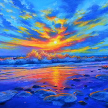 Malerei mit dem Titel "Seascape (ART003500…" von Sergey Kolodyazhniy, Original-Kunstwerk, Öl