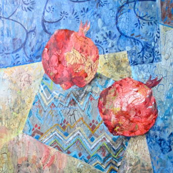 Malerei mit dem Titel "Pomegranates" von Sergey Kostin, Original-Kunstwerk, Acryl