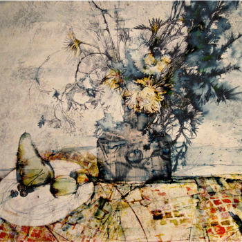 Ζωγραφική με τίτλο "White Night still l…" από Sergey Kostin, Αυθεντικά έργα τέχνης, Ακουαρέλα
