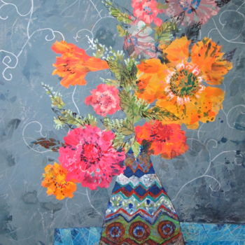 Pittura intitolato "Floral Evening" da Sergey Kostin, Opera d'arte originale, Acrilico