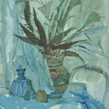 Pintura intitulada "Blue Morning" por Sergey Kostin, Obras de arte originais, Aquarela