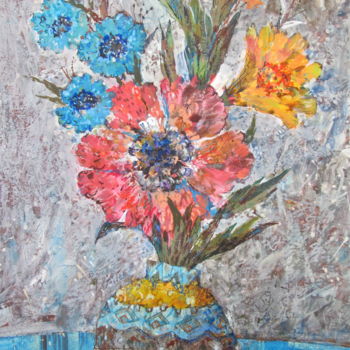 「Flowers delight」というタイトルの絵画 Sergey Kostinによって, オリジナルのアートワーク, アクリル