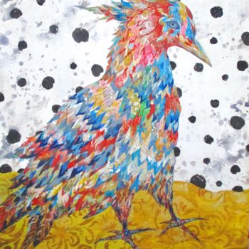 Painting titled "Walking Bird" by Sergey Kostin, Original Artwork, Acrylic