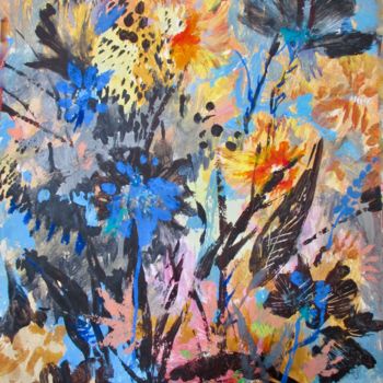 Pittura intitolato "Flowers Expression" da Sergey Kostin, Opera d'arte originale, Tempera