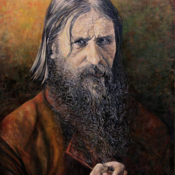 Pintura intitulada "Grigori Rasputin" por Sergey Levin, Obras de arte originais, Outro