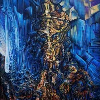Pittura intitolato "necromant" da Sergey Levin, Opera d'arte originale, Olio