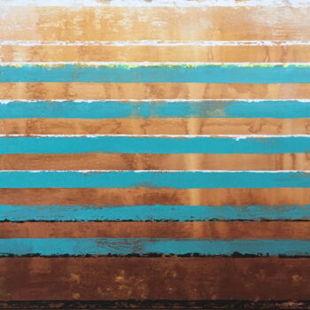 Painting titled "Stripes." by Sergey Makhov, Original Artwork, Acrylic Mounted on Wood Stretcher frame