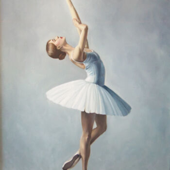 Painting titled "Ballerina-1 (70x50c…" by Sergey Miqayelya, Original Artwork, Oil Mounted on Wood Stretcher frame