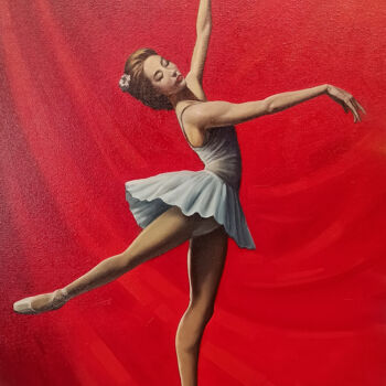 Pittura intitolato "Ballerina-4 (70x50c…" da Sergey Miqayelya, Opera d'arte originale, Olio Montato su Telaio per barella in…