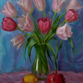 Malarstwo zatytułowany „Тюльпаны.” autorstwa Sergey Perevozchenko, Oryginalna praca, Olej