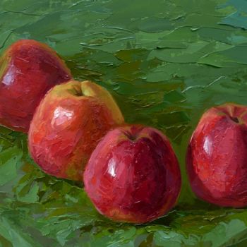 Картина под названием "Яблочки." - Sergey Perevozchenko, Подлинное произведение искусства, Масло