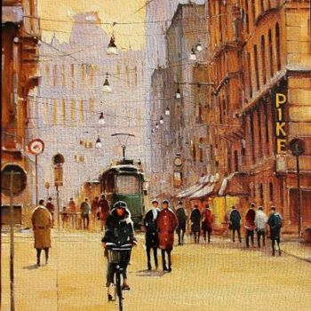 Malerei mit dem Titel "Милан.Тёплое утро" von Sergey Potikha, Original-Kunstwerk, Öl