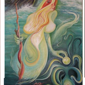 Pittura intitolato "сирена" da Sergey Shestopalov, Opera d'arte originale, Olio