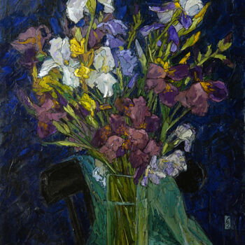Painting titled "Irises 2" by Sergey Sovkov, Original Artwork