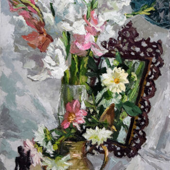 Malerei mit dem Titel "Gladiolus with Orph…" von Sergey Sovkov, Original-Kunstwerk