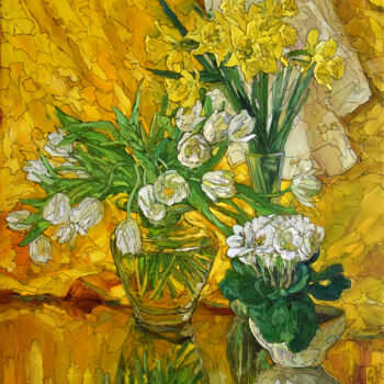 Painting titled "Sunny Spring" by Sergey Sovkov, Original Artwork