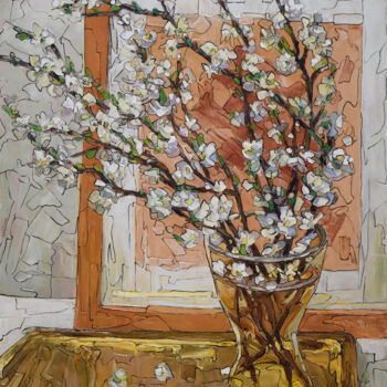 Malerei mit dem Titel "Spring in the Works…" von Sergey Sovkov, Original-Kunstwerk, Öl