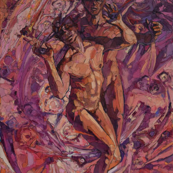 Pittura intitolato "The Two-Fold Man" da Sergey Sovkov, Opera d'arte originale