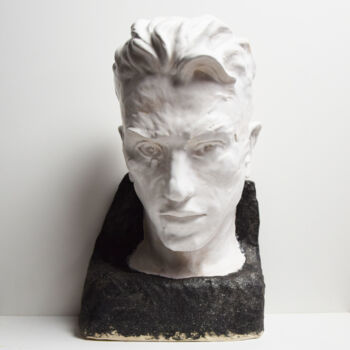 Sculpture titled "Ambitious Young Man" by Sergey Sovkov, Original Artwork, Ceramics