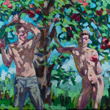 Peinture intitulée "Apple Tree" par Sergey Sovkov, Œuvre d'art originale