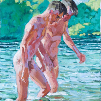 Pintura intitulada "After Bathing" por Sergey Sovkov, Obras de arte originais