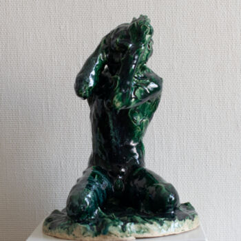 Sculpture titled "Malachite" by Sergey Sovkov, Original Artwork, Ceramics