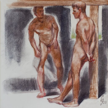 Zeichnungen mit dem Titel "Waiting for a conve…" von Sergey Sovkov, Original-Kunstwerk, Pastell