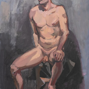 Painting titled "Denis posing." by Sergey Sovkov, Original Artwork, Acrylic