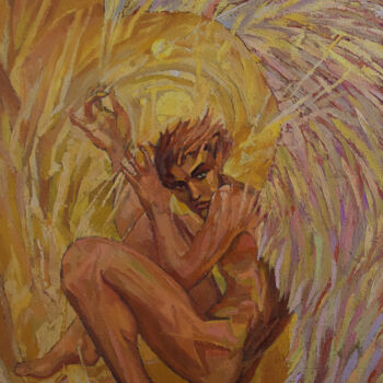 Malerei mit dem Titel "Yellow angel" von Sergey Sovkov, Original-Kunstwerk, Öl