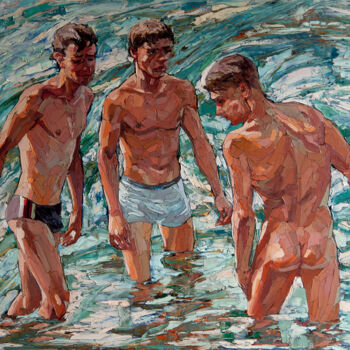 Painting titled "Bathers" by Sergey Sovkov, Original Artwork