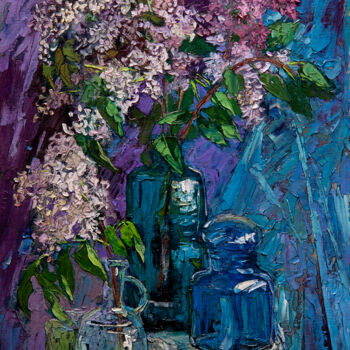 Pintura titulada "Lilac in a green Va…" por Sergey Sovkov, Obra de arte original, Oleo