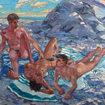 Pintura titulada "On the Rocky Shore…" por Sergey Sovkov, Obra de arte original