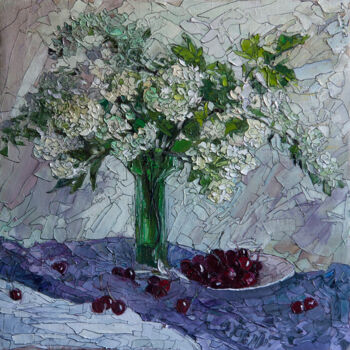 Pittura intitolato "Cherries" da Sergey Sovkov, Opera d'arte originale