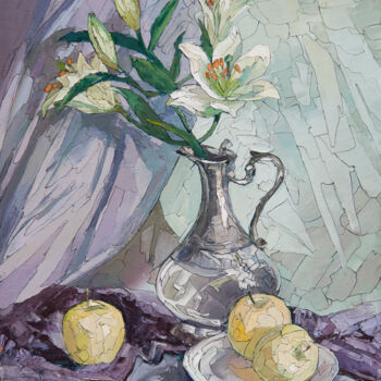 Painting titled "Still Life with Lily" by Sergey Sovkov, Original Artwork