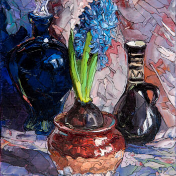 Pintura intitulada "Light Blue Hyacinth" por Sergey Sovkov, Obras de arte originais