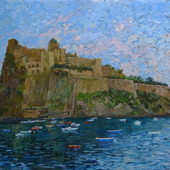 Pittura intitolato "Aragonese Castle. I…" da Sergey Sovkov, Opera d'arte originale